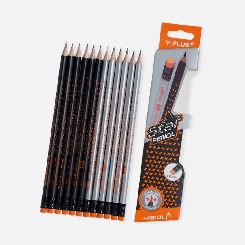 Y-Plus_-Star-with-eraser-Pencil_6.jpg Y-Plus+ Star with Eraser Pencil - 12Pcs - Image 1