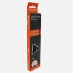 Y-Plus+ Clean Write Black Non Wood Triangle HB Pencil with Eraser - 12pcs Box