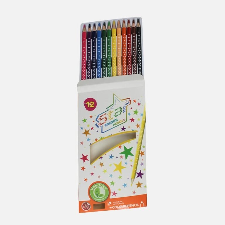 Y-Plus+ STAR Non Toxic 12 Colour Pencil + Sharpener - 12pcs Box