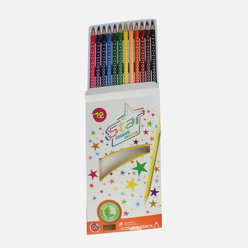 y-plus-star-12-non-toxic-colour-pencil-sharpener_3 Y-Plus+ STAR Non Toxic 12 Colour Pencil + Sharpener - 12pcs Box