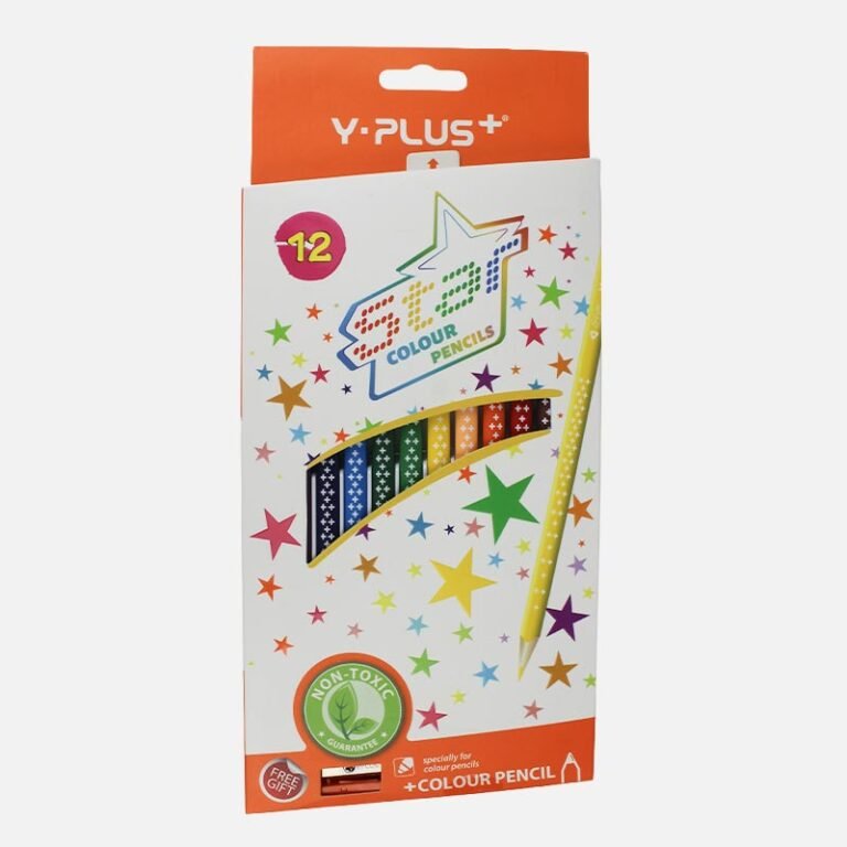 Y-Plus+ STAR Non Toxic 12 Colour Pencil + Sharpener - 12pcs Box