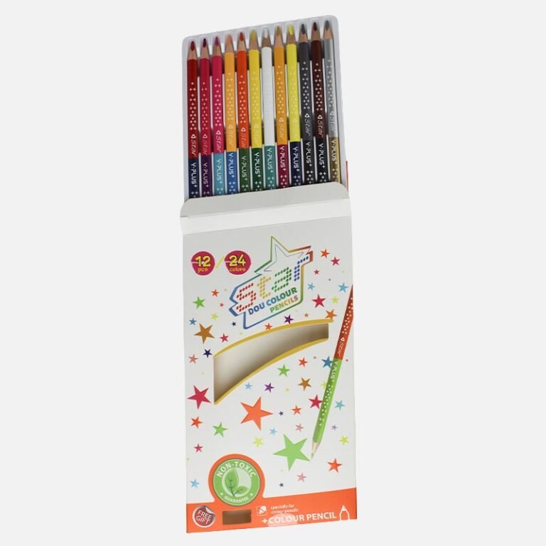 Y-plus+ STAR DOU Non Toxic 24 Colour Pencil + Sharpener - 24pcs Box